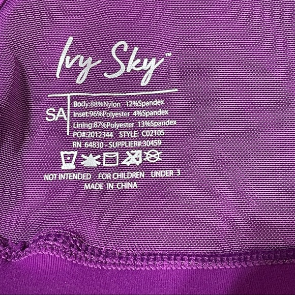Ivy Sky Purple Racer Back Crop Top Size SA Dancer - Picture 2 of 6
